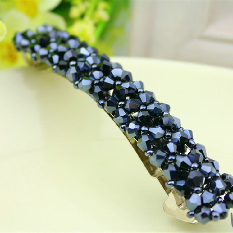 Four Rows Of Crystal Hair Clips Spring Clips