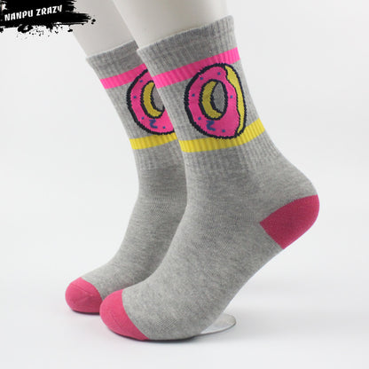 New Women Fashion Cotton Socks Cake Donut Funny Novelty Socks Men Doughnuts Food Crazy Street Socks Teen Funky Sock Fun