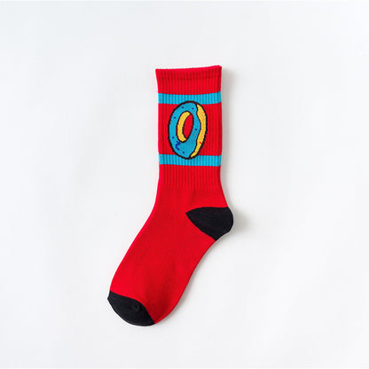 New Women Fashion Cotton Socks Cake Donut Funny Novelty Socks Men Doughnuts Food Crazy Street Socks Teen Funky Sock Fun