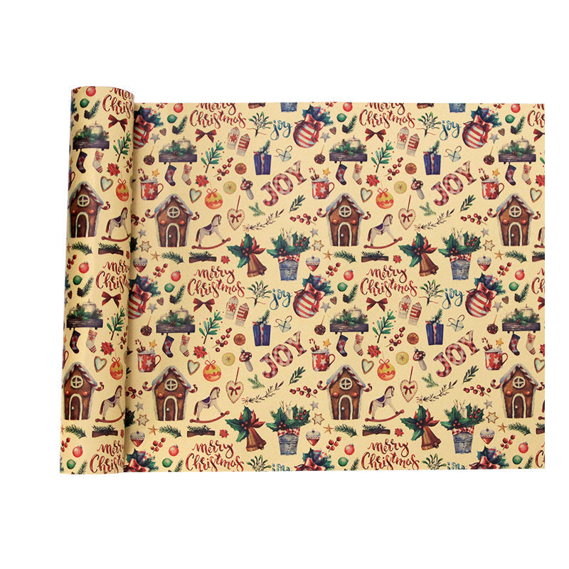 Yellow Cowhide Gift Wrap Paper Christmas Printed Gift Paper