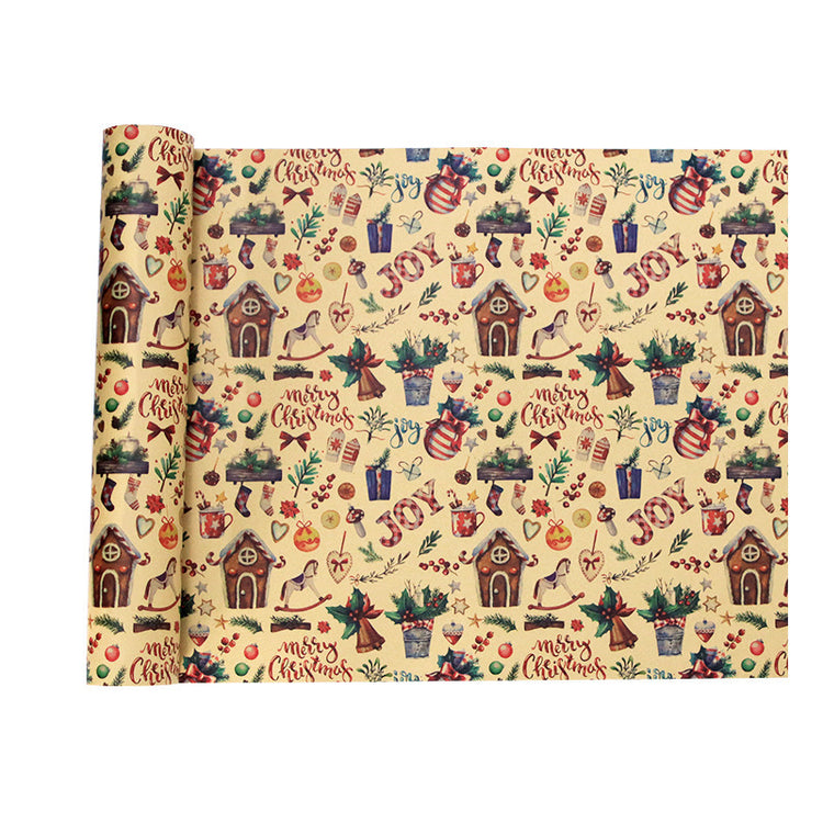 Yellow Cowhide Gift Wrap Paper Christmas Printed Gift Paper