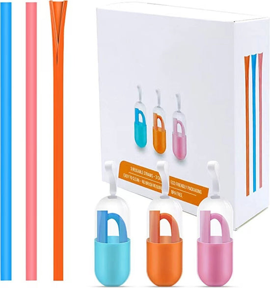 Reusable Edible Silicon Buckle Straw