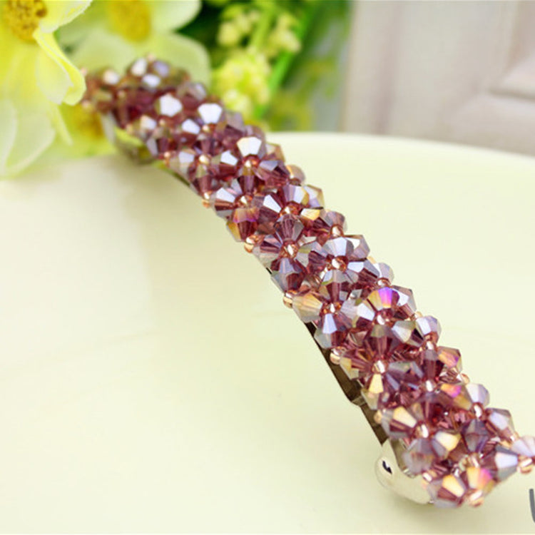 Four Rows Of Crystal Hair Clips Spring Clips