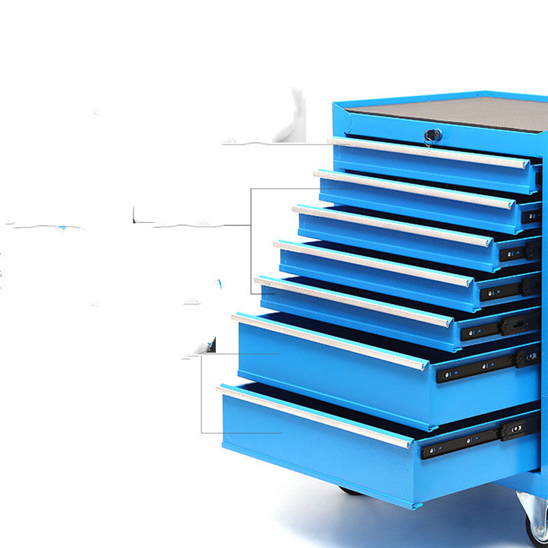 Hand Push Mobile Tool Cabinet Warehouse Heavy-duty Combination Parts Cabinet Workshop Drawer-type 7-drawer Tool Cabinet