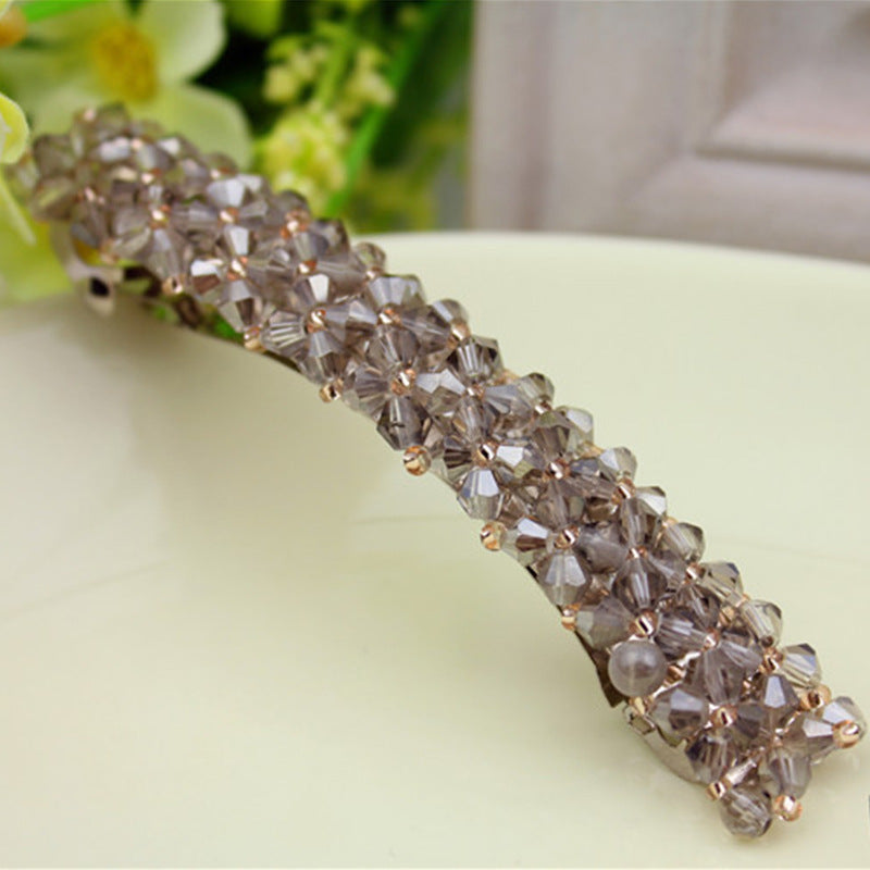 Four Rows Of Crystal Hair Clips Spring Clips