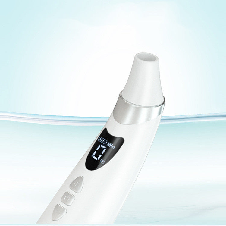 Electric blackhead remover by itube store with digital display and white ergonomic design