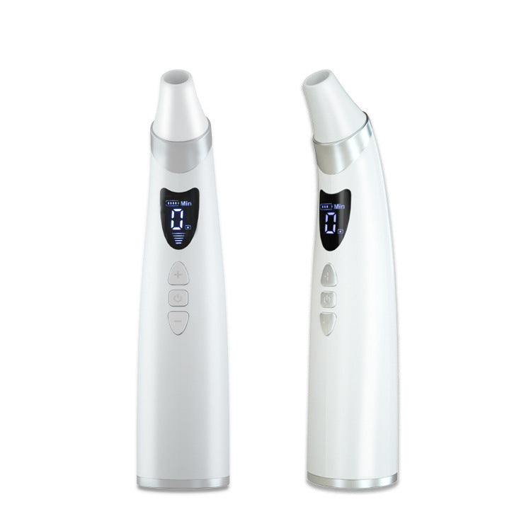 Electric blackhead remover device in white with digital display and control buttons