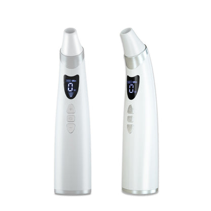 Electric blackhead remover device in white with digital display and control buttons