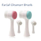 Facial cleanser brush set with soft bristles and silicone pads for face massage and washing brush