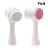 Pink itube store face massage and washing brush with soft bristles and silicone scrubber
